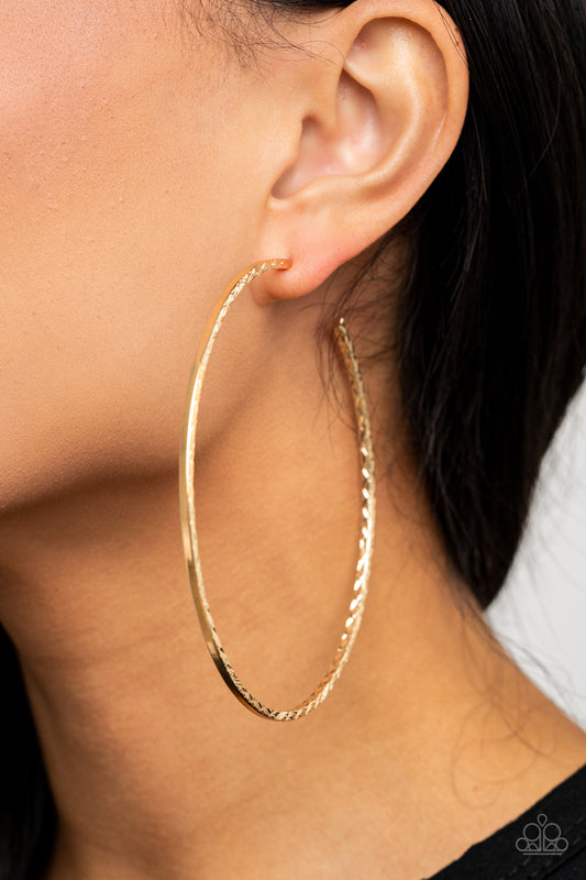 Paparazzi Diamondback Diva - Gold Hoop Earrings - A Finishing Touch 