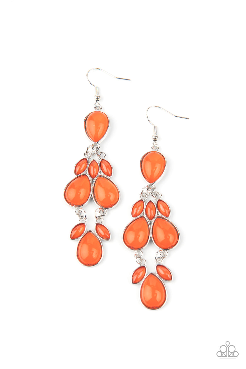 Paparazzi   Superstar Social - Orange Earrings - A Finishing Touch 