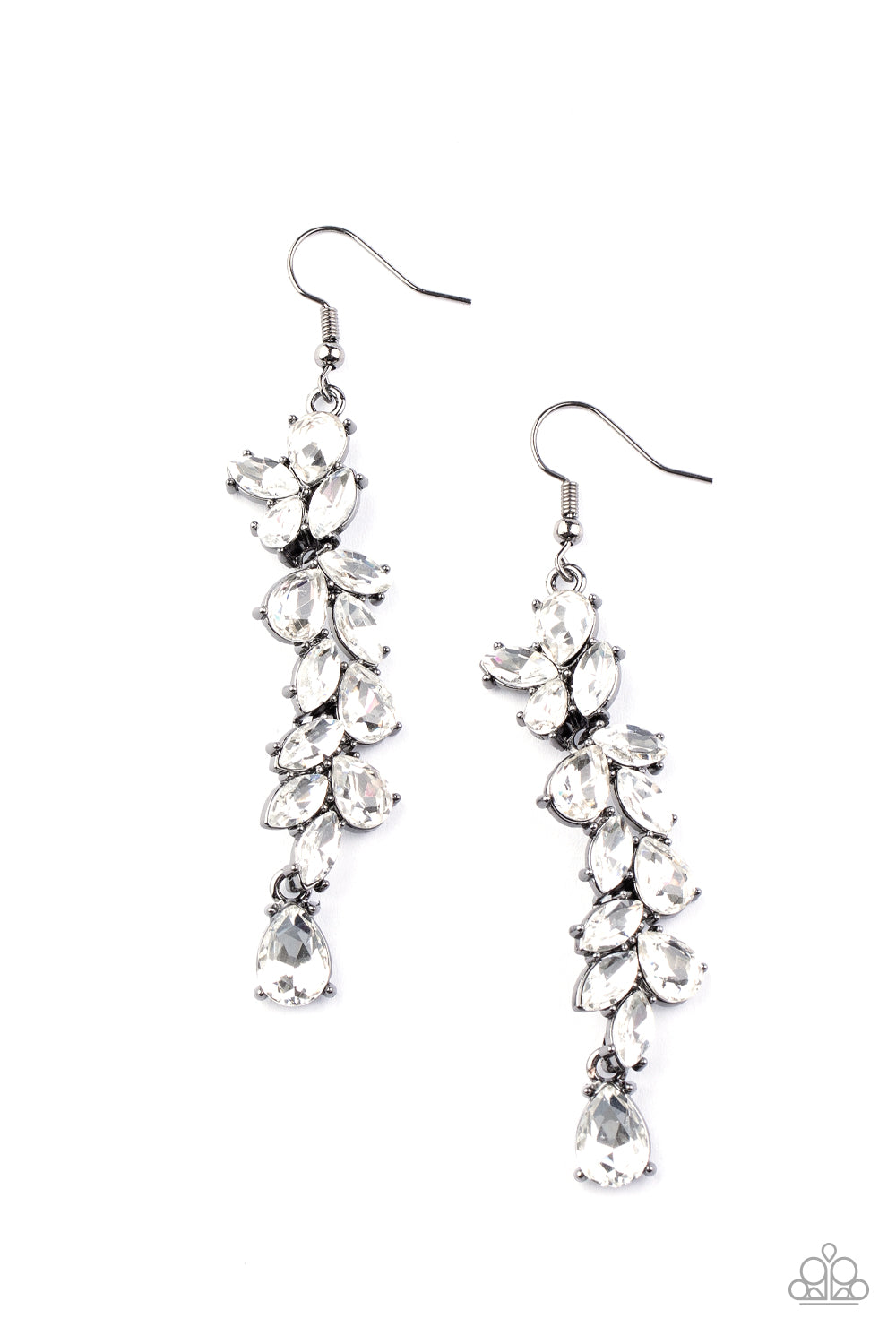 Paparazzi: Unlimited Luster - Black Teardrop Earrings - A Finishing Touch 