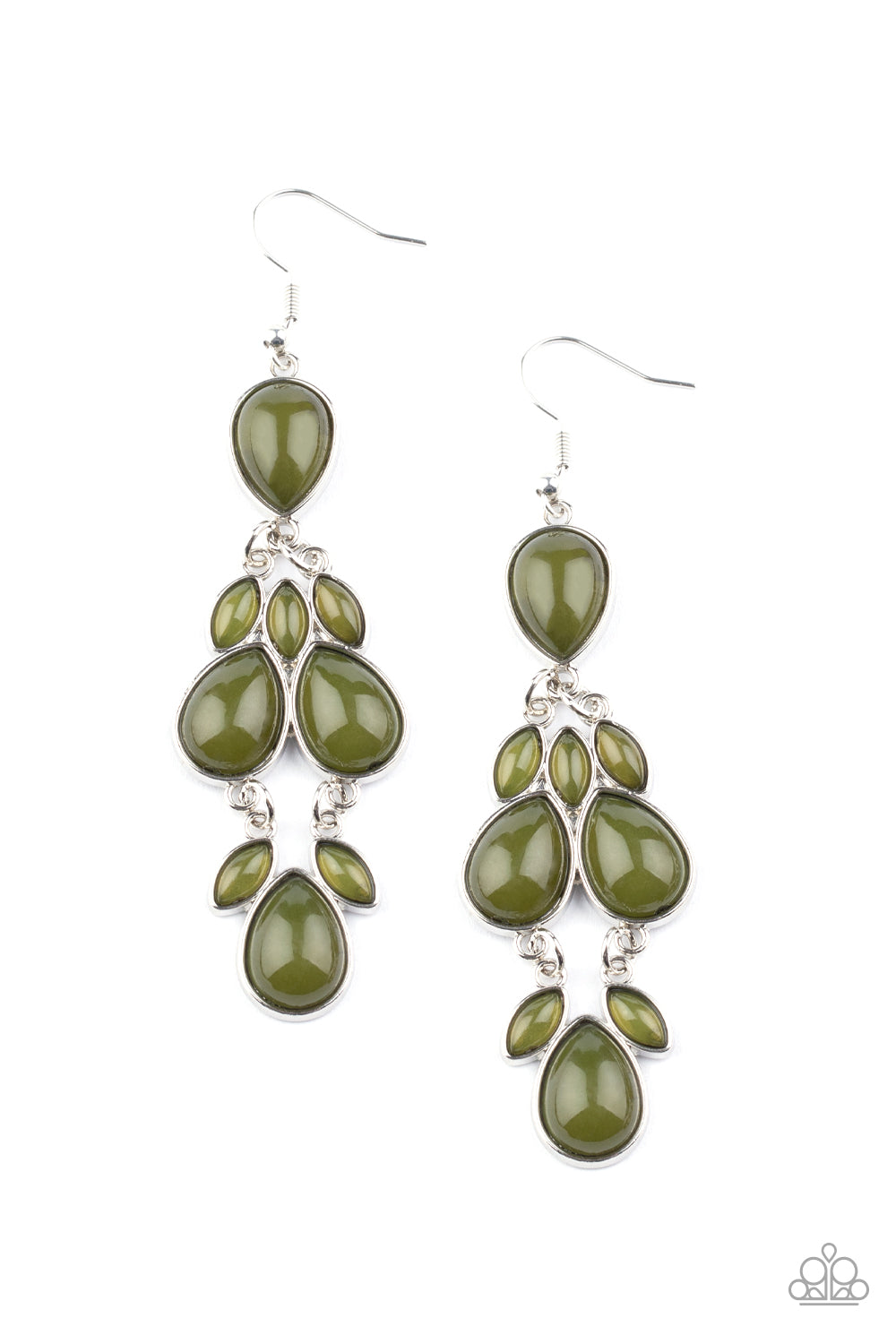 Paparazzi   Superstar Social - Green Earrings - A Finishing Touch 