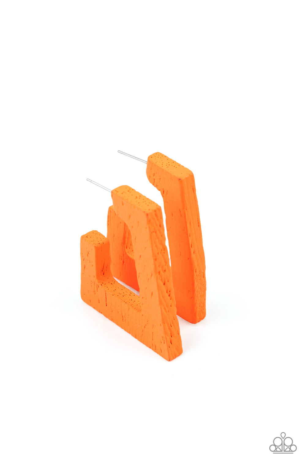Paparazzi The Girl Next OUTDOOR - Orange Wooden Earrings - A Finishing Touch Jewelry
