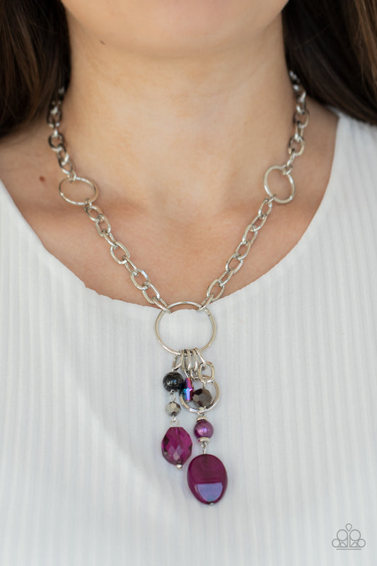 Paparazzi Lay Down Your CHARMS - Purple Necklace - A Finishing Touch 