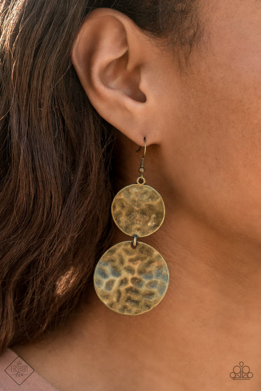 Paparazzi HARDWARE-Headed - Brass Earrings - A Finishing Touch 