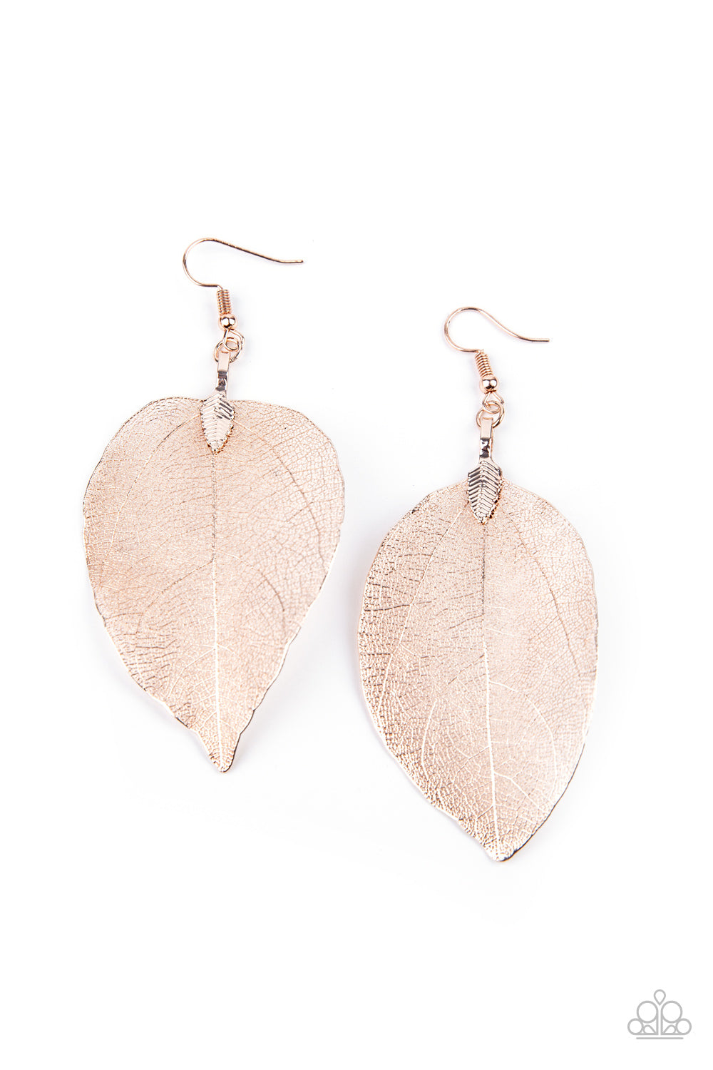 Paparazzi  Leafy Legacy - Rose Gold Earrings - A Finishing Touch Jewelry