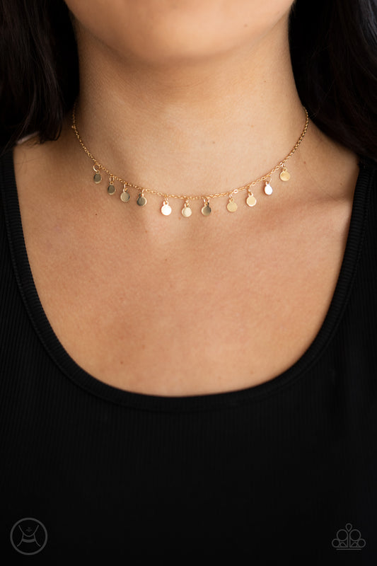 Paparazzi Ready, Set, DISCO! - Gold Choker Necklace - A Finishing Touch Jewelry