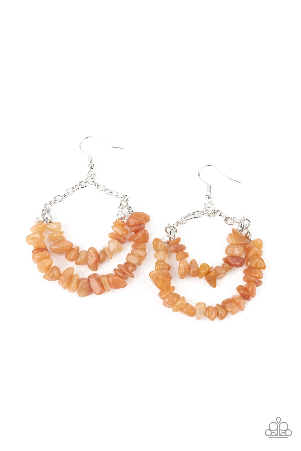 Paparazzi Rainbow Rock Gardens - Orange Earrings - A Finishing Touch Jewelry