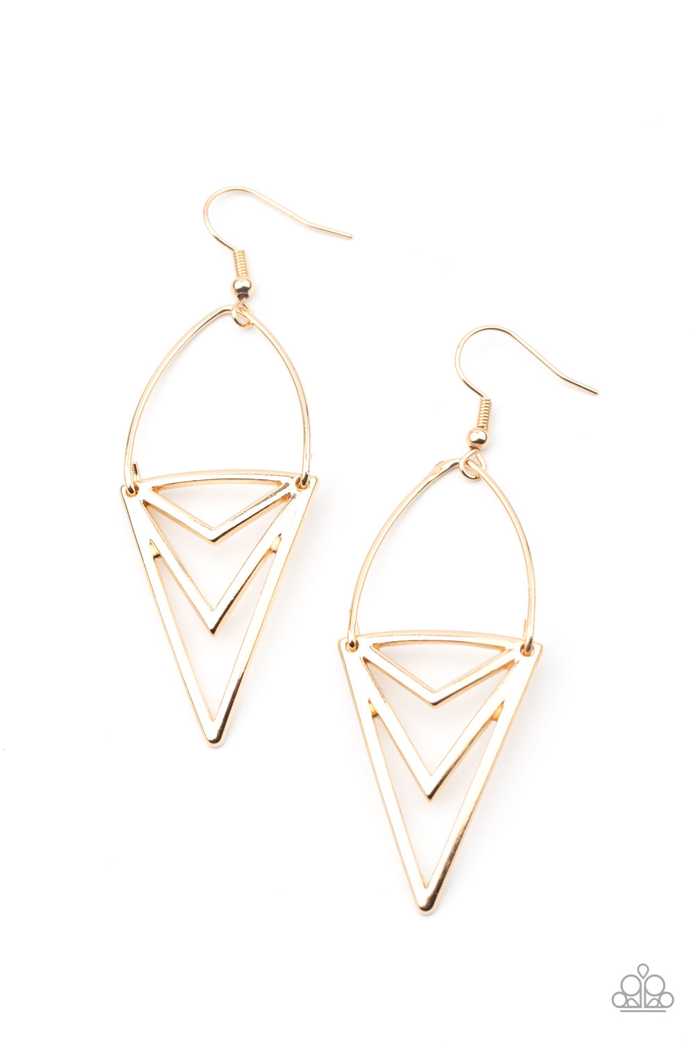 Paparazzi Proceed With Caution - Gold Earrings - A Finishing Touch Jewelry