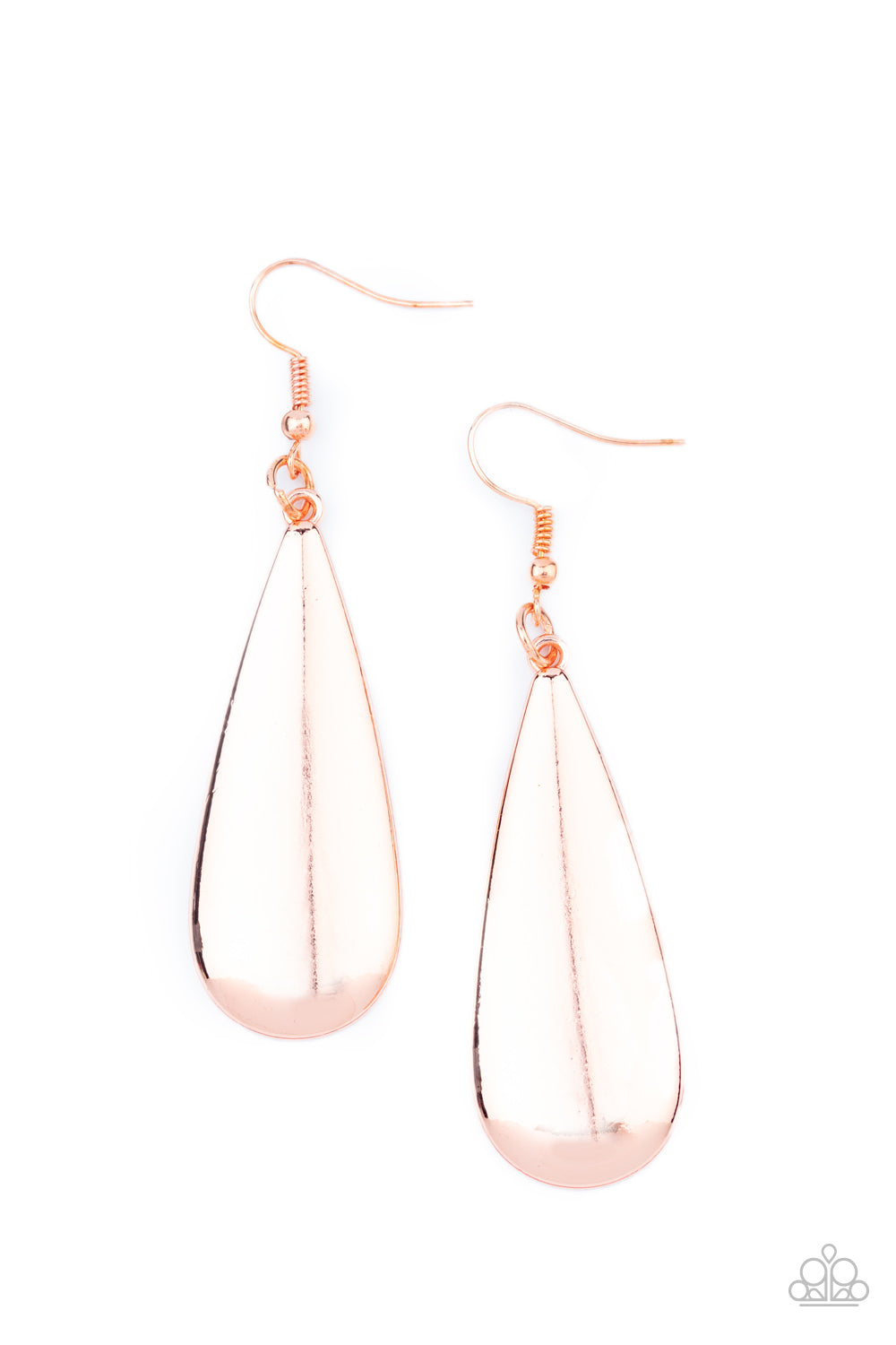 Paparazzi The Drop Off - Copper Teardrop Earrings - A Finishing Touch 