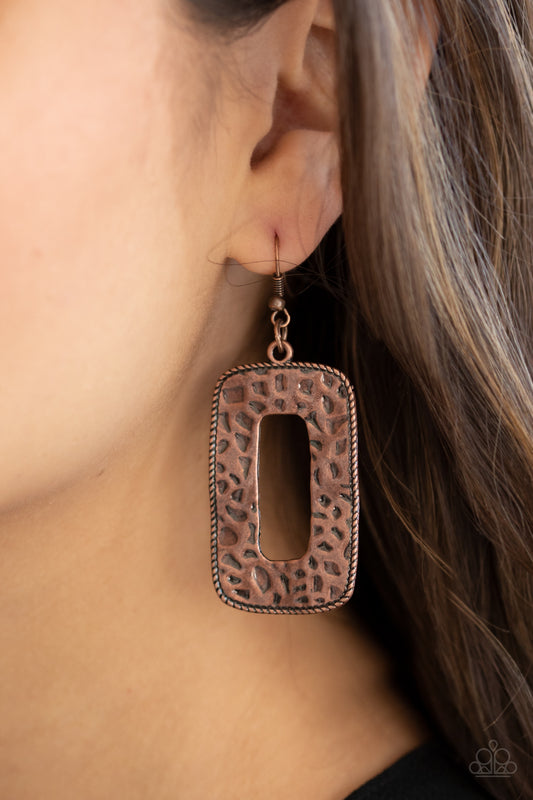 Paparazzi Primal Elements - Copper Earrings - A Finishing Touch 