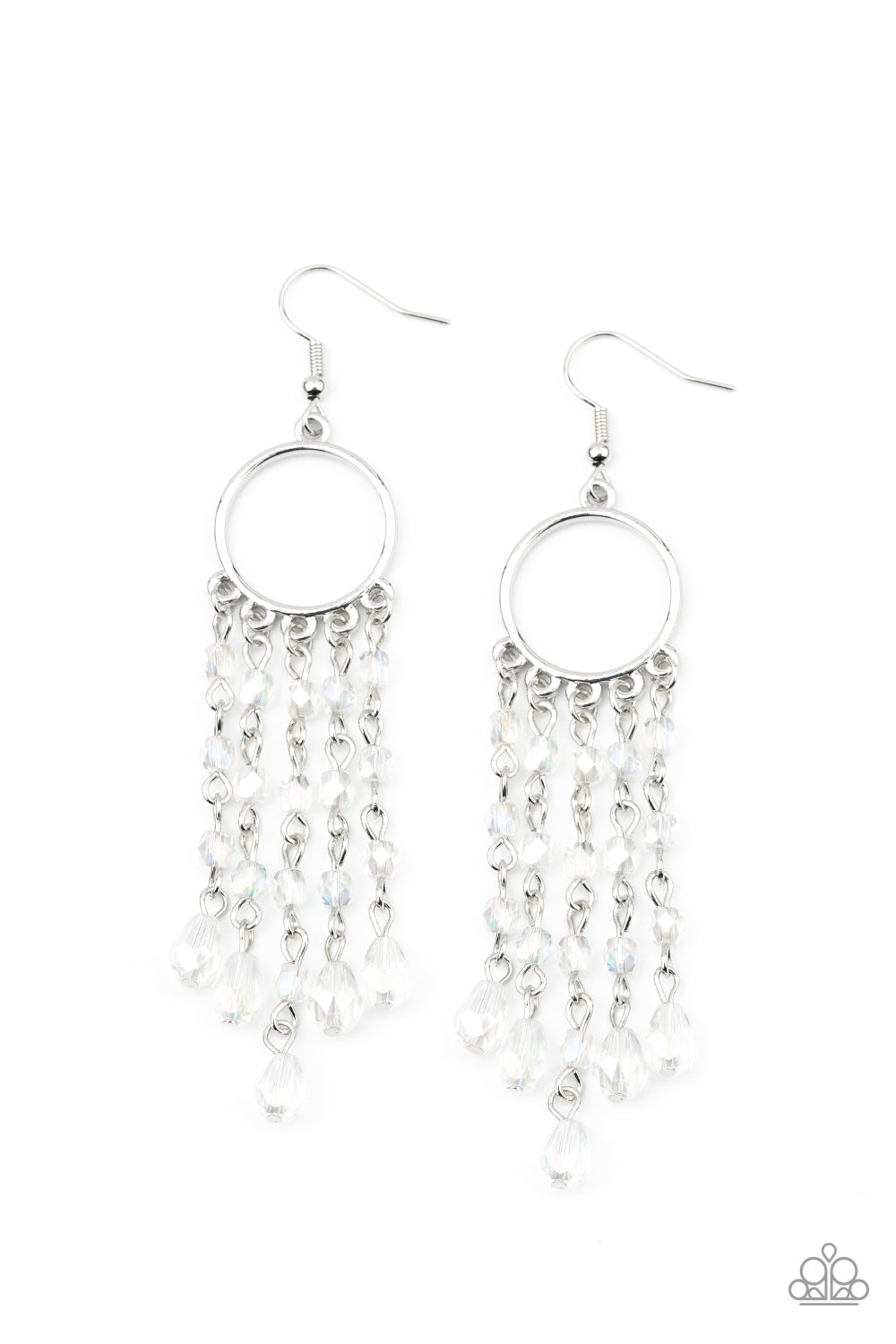 Paparazzi Dazzling Delicious - White Earrings - A Finishing Touch Jewelry