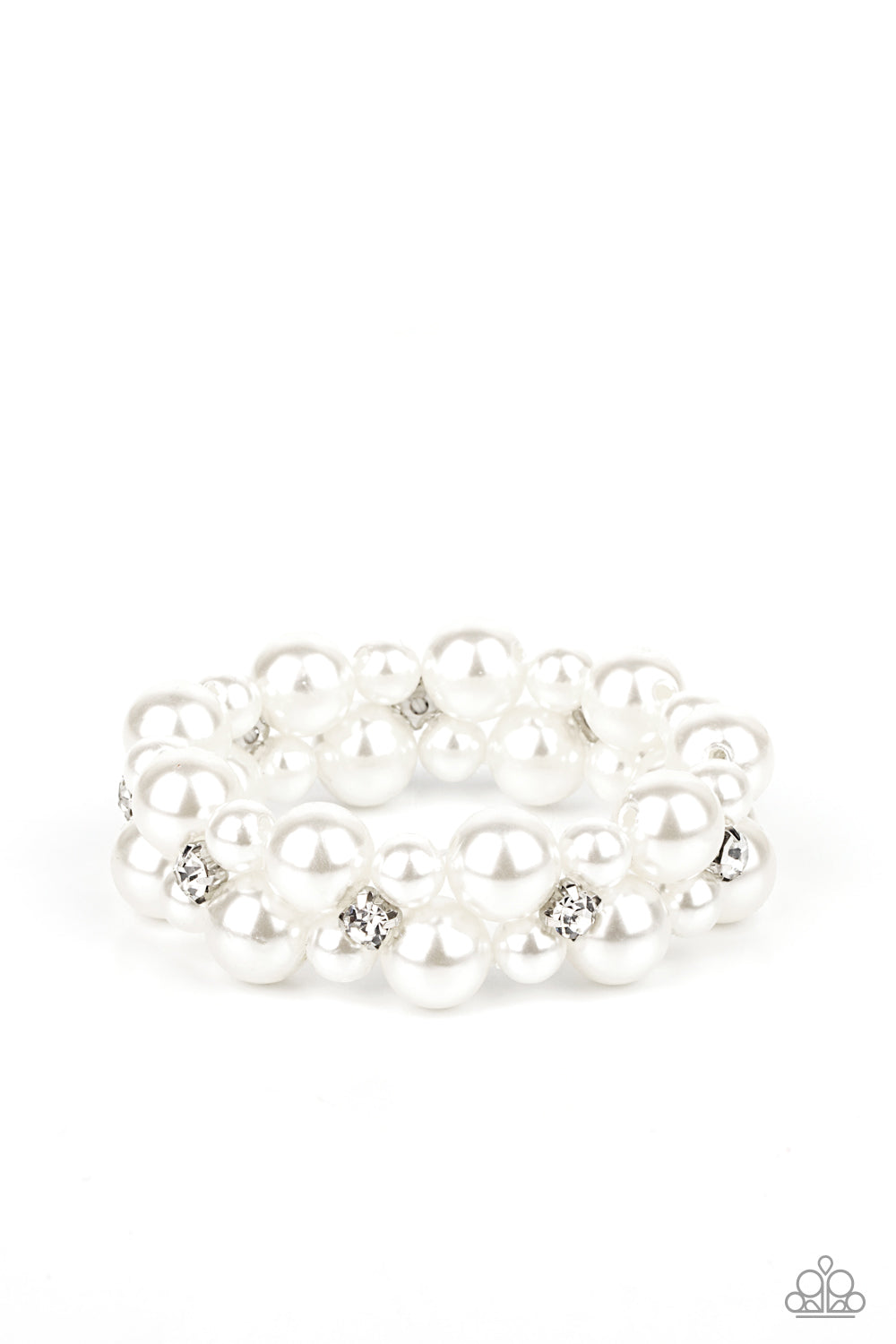 Paparazzi Flirt Alert - White Bracelet - A Finishing Touch Jewelry