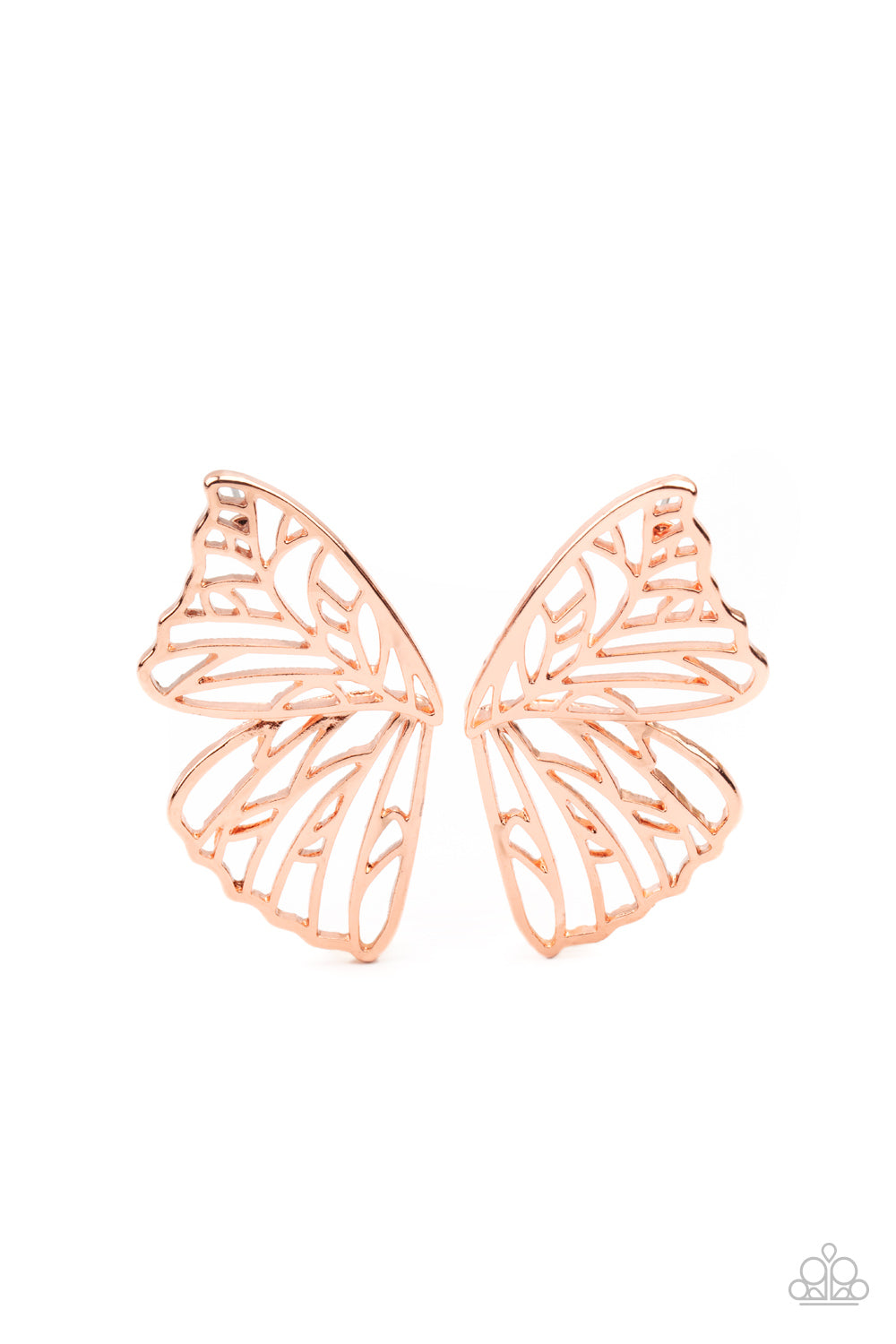 Paparazzi Butterfly Frills- Copper Earrings - A Finishing Touch Jewelry