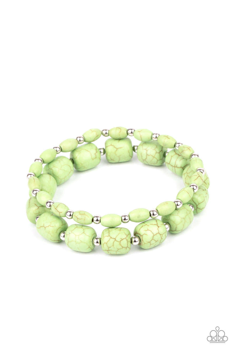 Paparazzi Colorfully Country - Green Bracelet - A Finishing Touch Jewelry