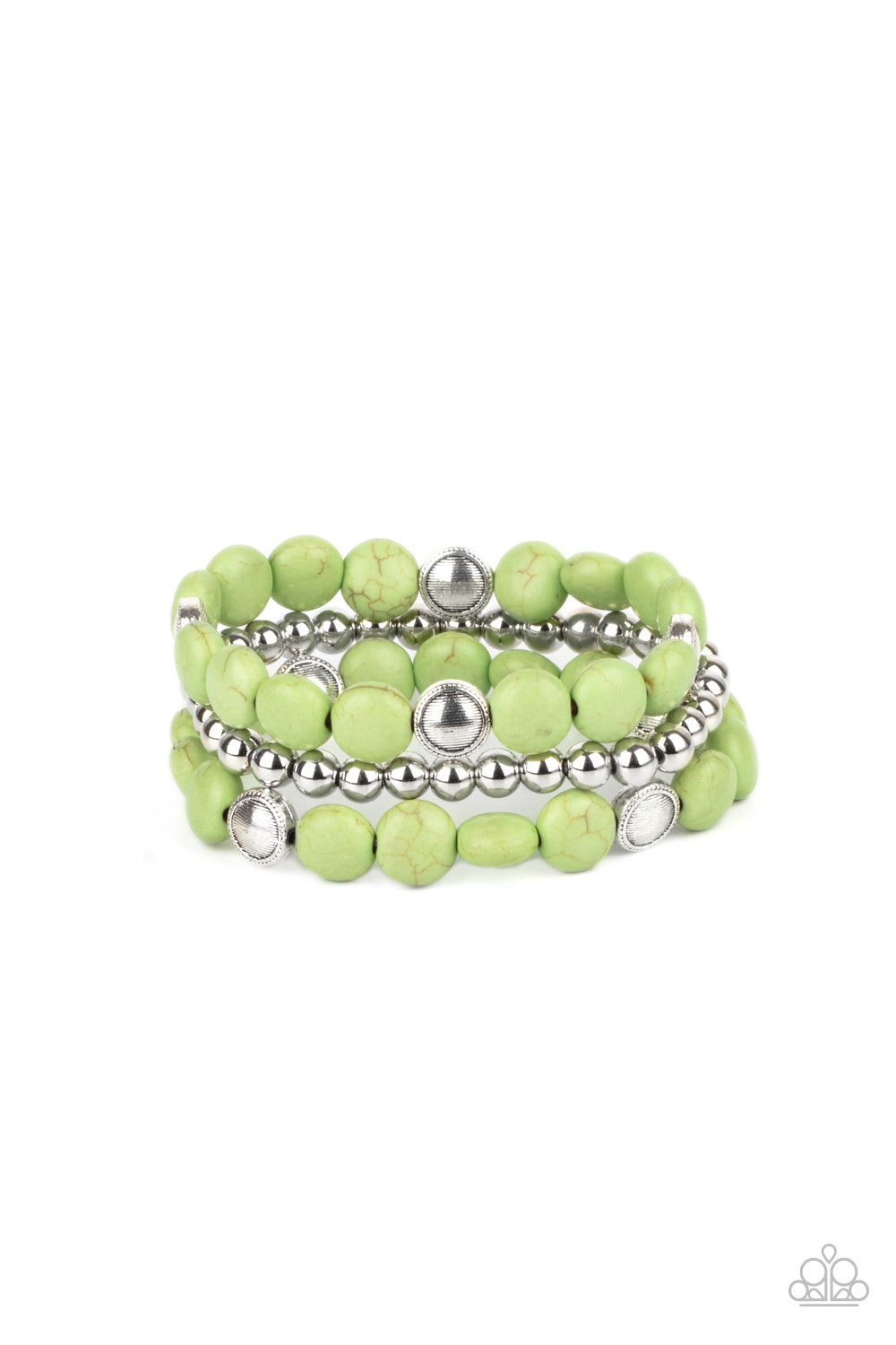 Paparazzi Desert Verbena - Green Bracelet - A Finishing Touch Jewelry