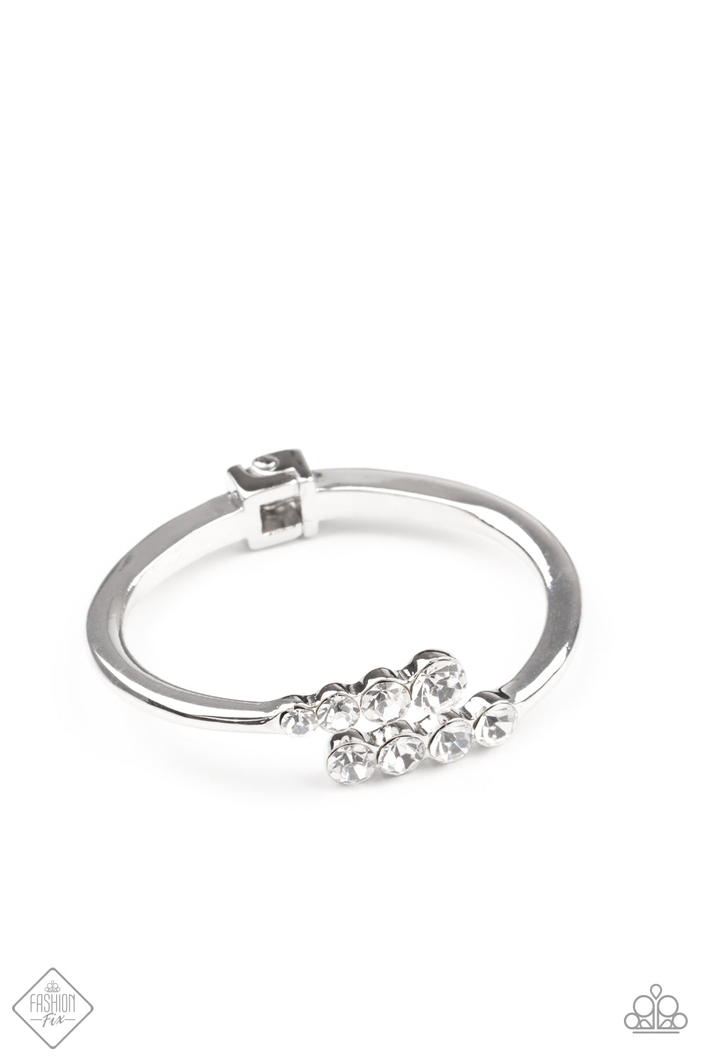 Paparazzi Defying Dazzle - White Bracelet - A Finishing Touch 