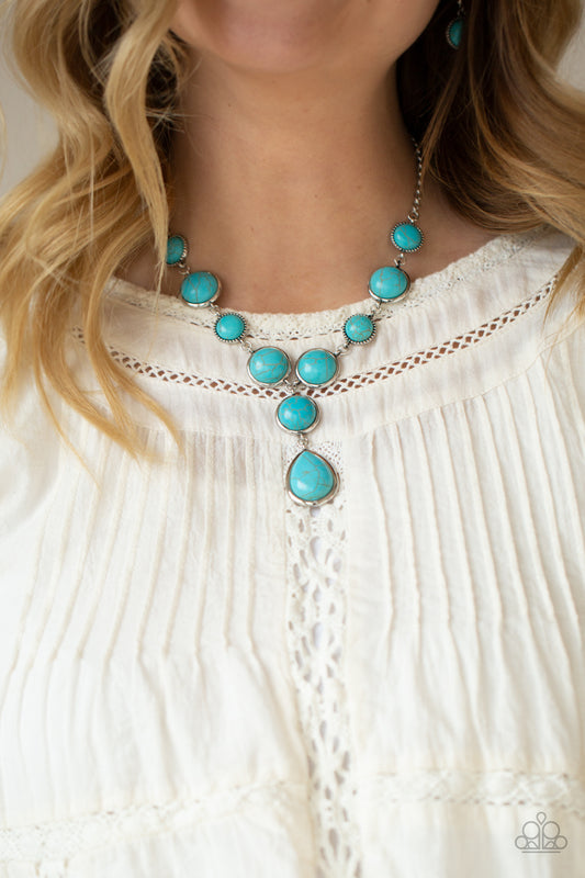 Paparazzi Terrestrial Trailblazer - Blue Necklace - A Finishing Touch Jewelry