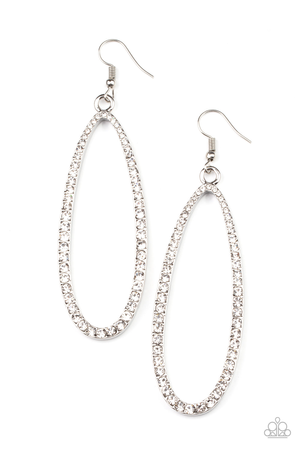 Paparazzi Dazzling Decorum - White Earrings - A Finishing Touch Jewelry