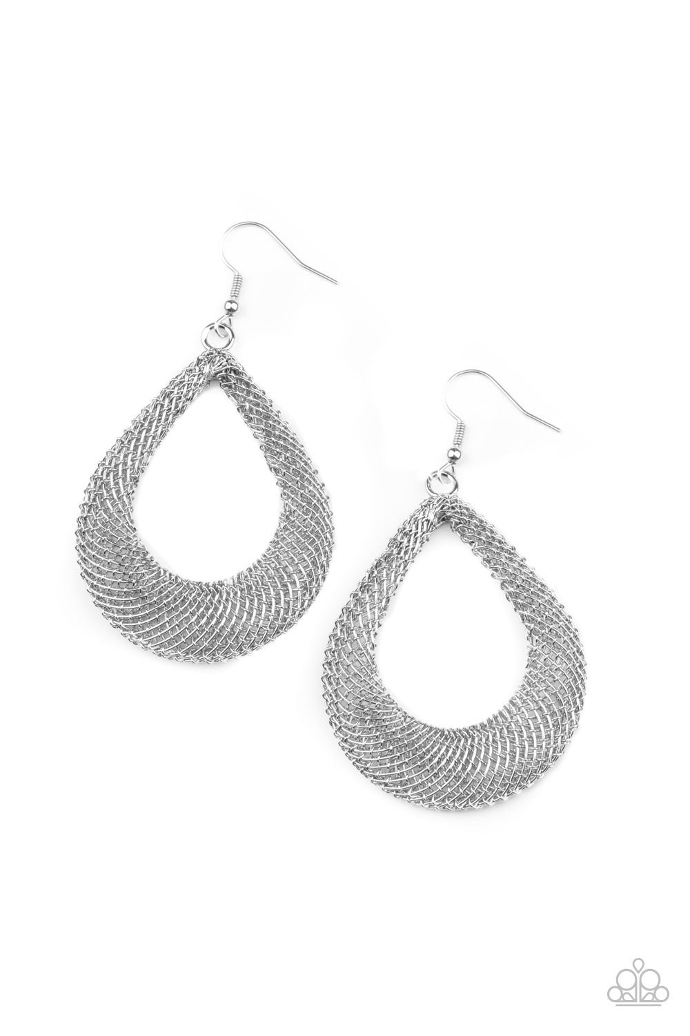 Paparazzi A Hot MESH Silver Earrings A Finishing Touch Jewelry