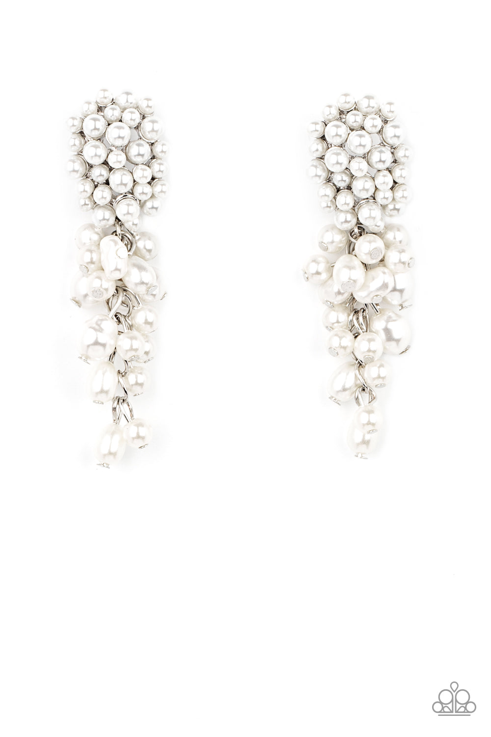 Paparazzi Fabulously Flattering - White Earrings - A Finishing Touch Jewelry