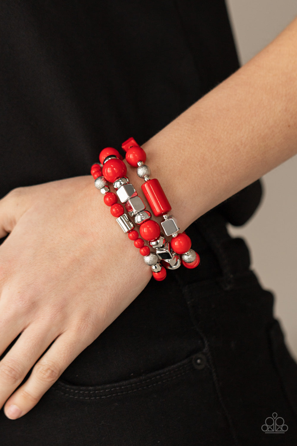 Paparazzi Perfectly Prismatic - Red Bracelet - A Finishing Touch Jewelry