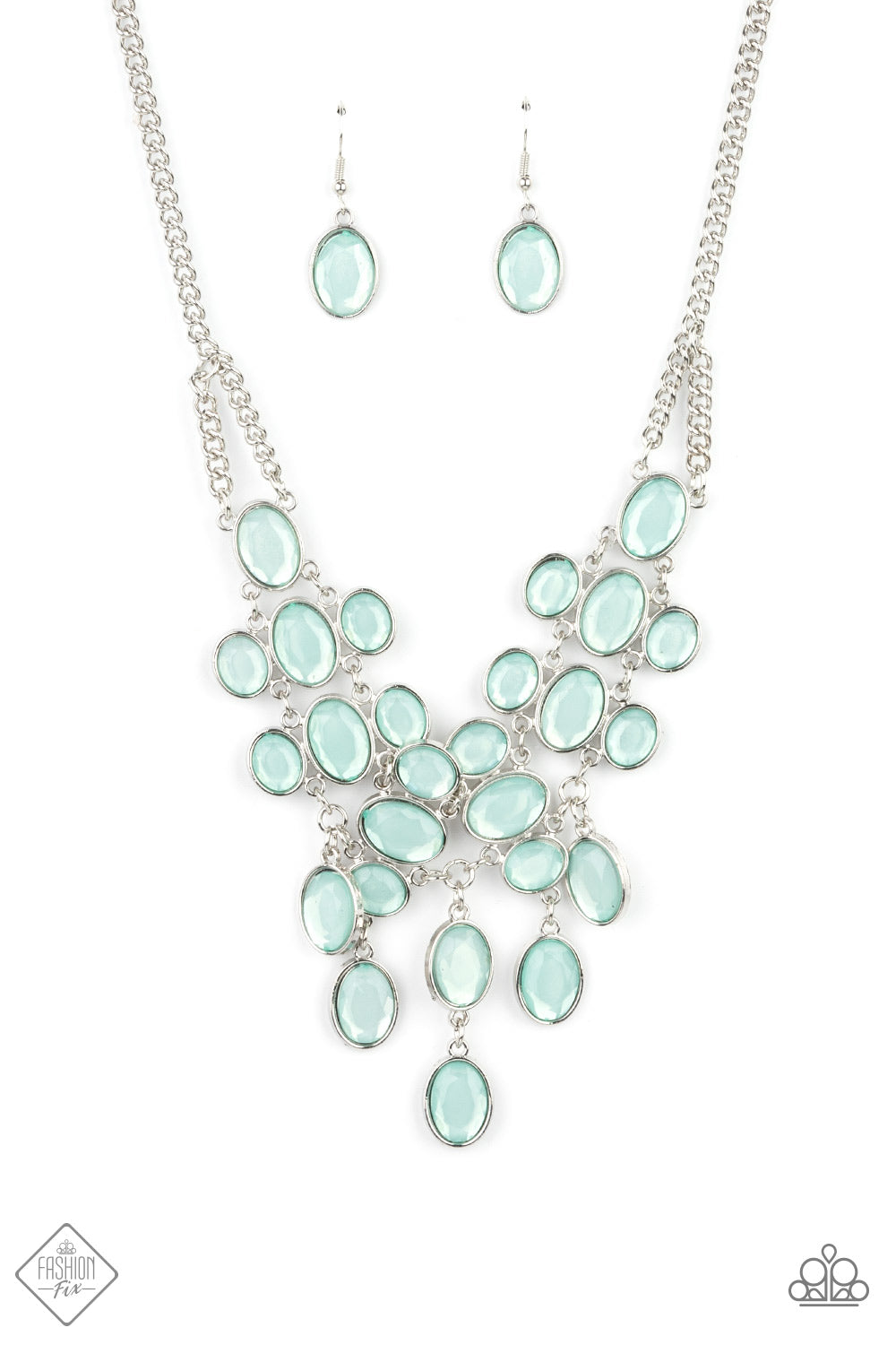 Paparazzi Serene Gleam - Blue Fashion Fix Necklace - A Finishing Touch Jewelry