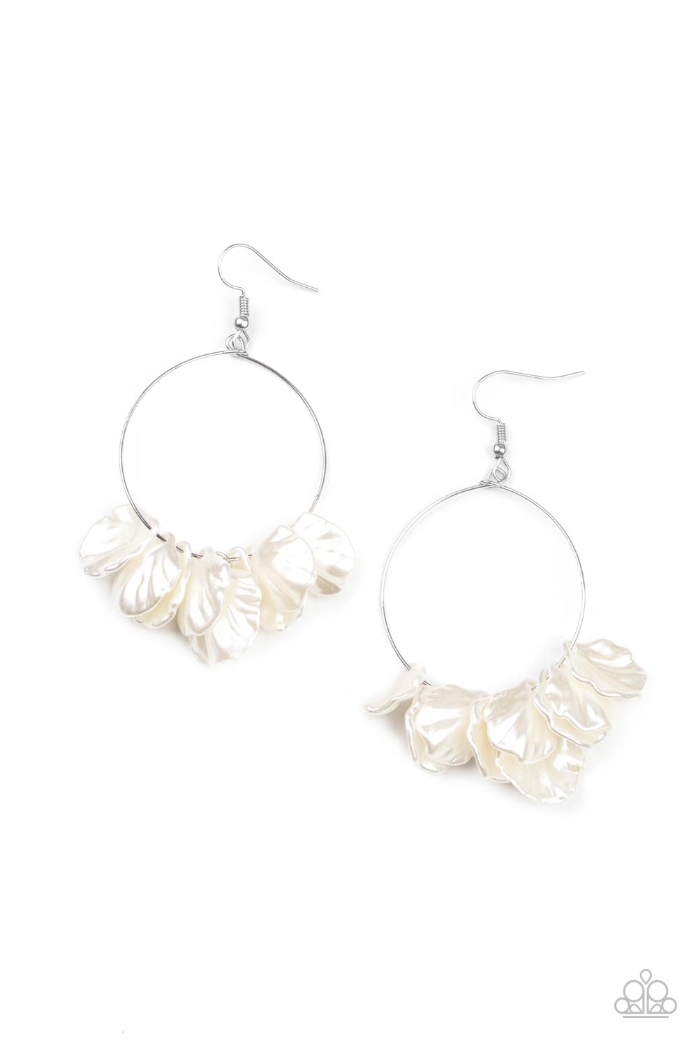 Paparazzi Sailboats and Seashells - White Earrings - A Finishing Touch Jewelry