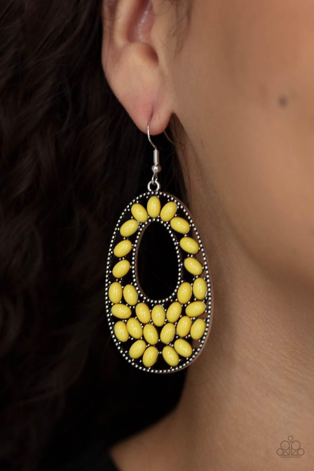 Paparazzi Beaded Shores - Yellow Earrings - A Finishing Touch Jewelry