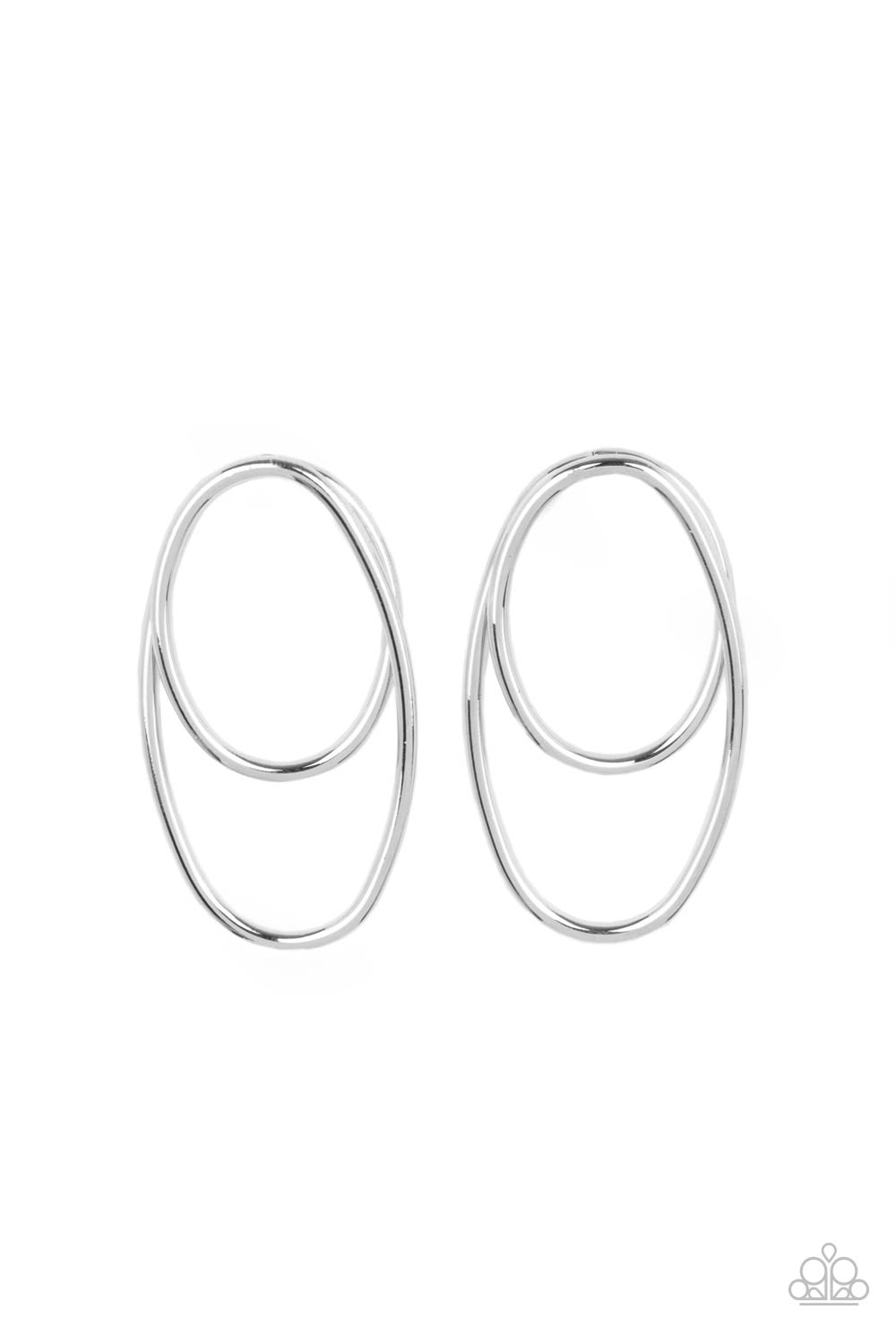 Paparazzi So OVAL-Dramatic - Silver Earrings - A Finishing Touch Jewelry