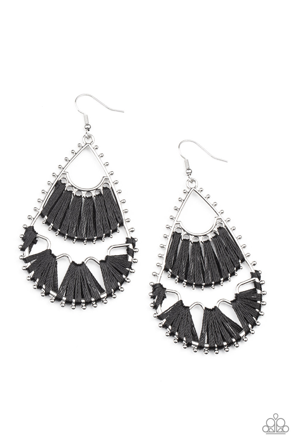 Paparazzi Samba Scene - Black Earrings - A Finishing Touch Jewelry