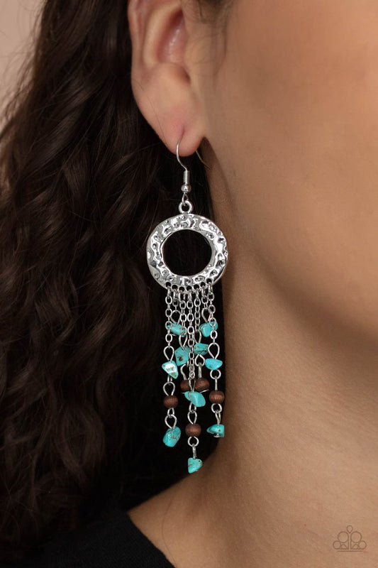 Paparazzi Primal Prestige - Blue Earrings - A Finishing Touch Jewelry