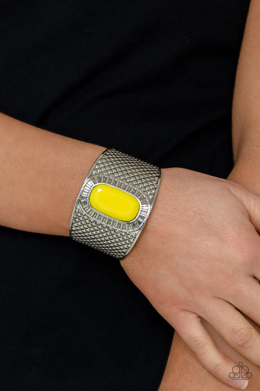 Paparazzi Poshly Pharaoh - Yellow Bracelet - A Finishing Touch Jewelry