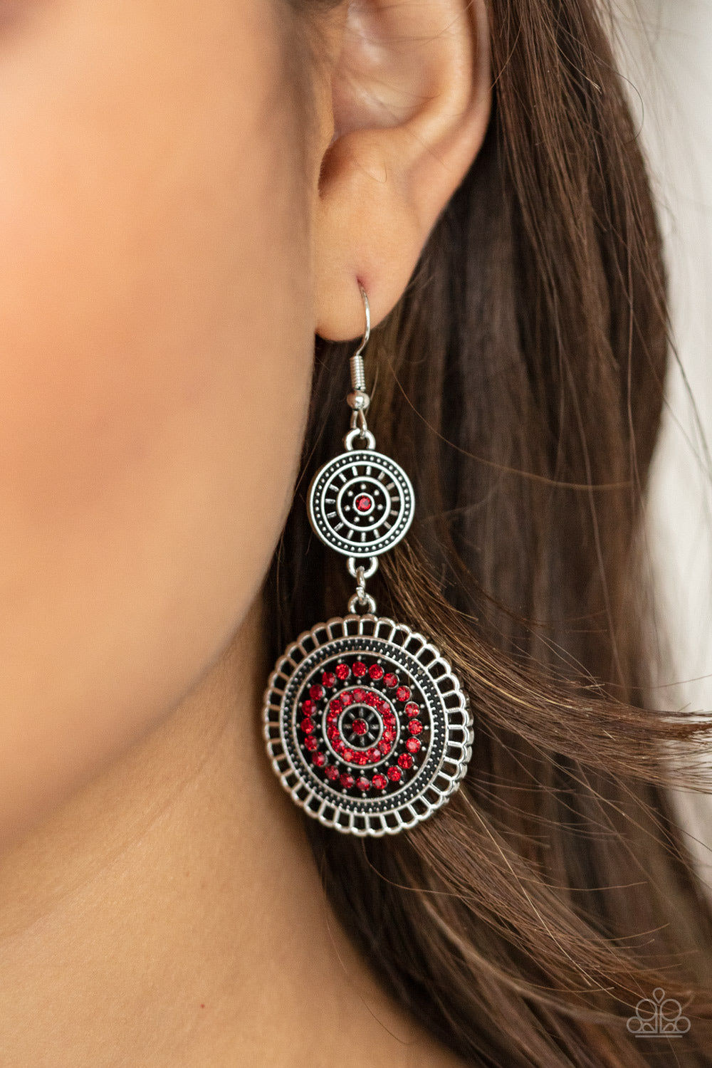 Paparazzi Bohemian Bedazzle - Red Earrings - A Finishing Touch Jewelry