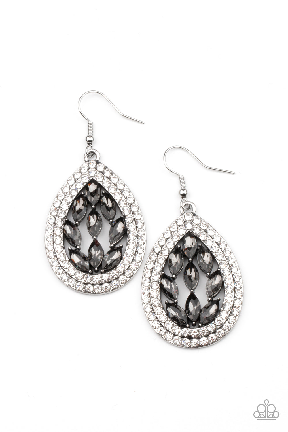 Paparazzi Encased Elegance - Silver Earrings - A Finishing Touch Jewelry