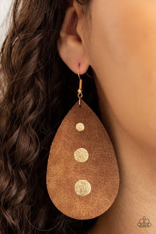 Paparazzi Rustic Torrent - Gold Earrings - A Finishing Touch Jewelry