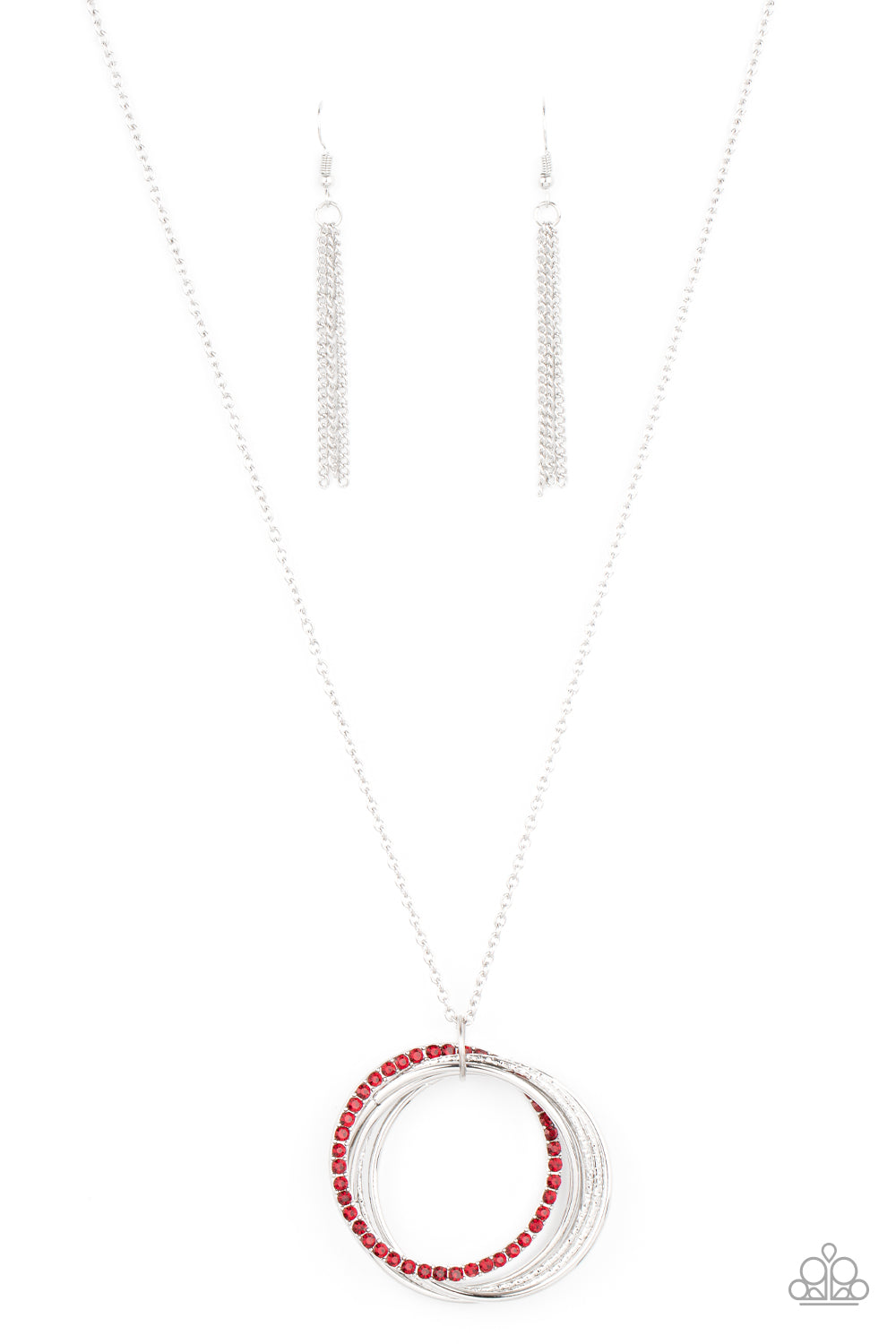 Long Necklace - Paparazzi Harmonic Halos - Red Necklace Paparazzi jewelry images