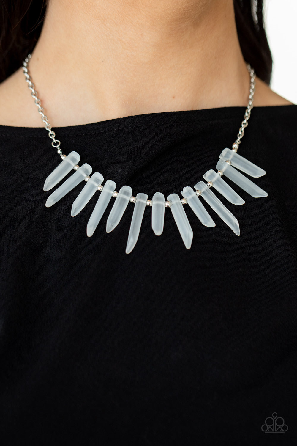 Paparazzi Ice Age Intensity - White Necklace - A Finishing Touch Jewelry