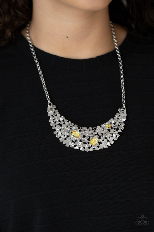 Paparazzi Fabulously Fragmented - Yellow Necklace - A Finishing Touch Jewelry