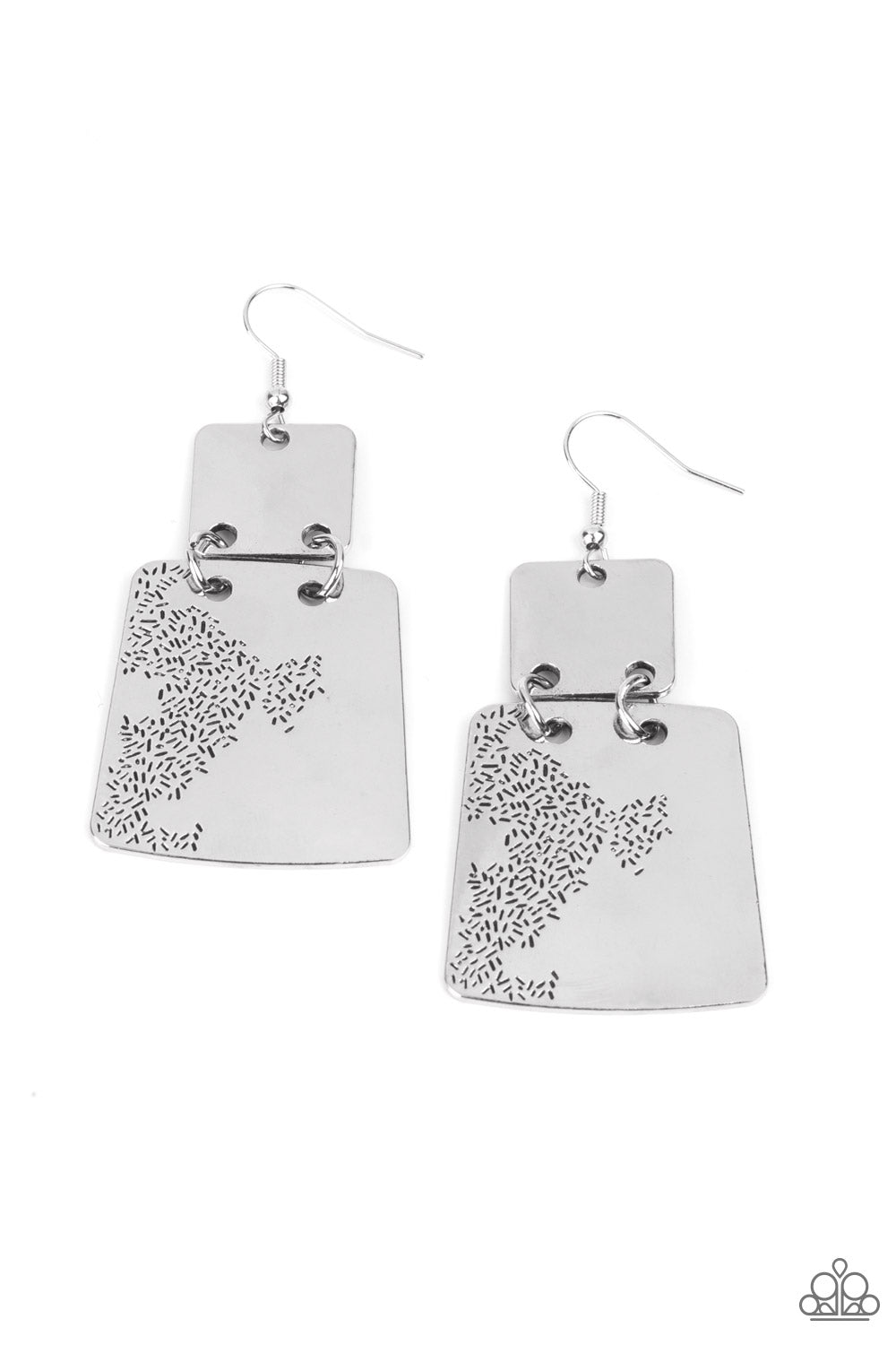 Paparazzi Tagging Along - Silver Earrings - A Finishing Touch Jewelry