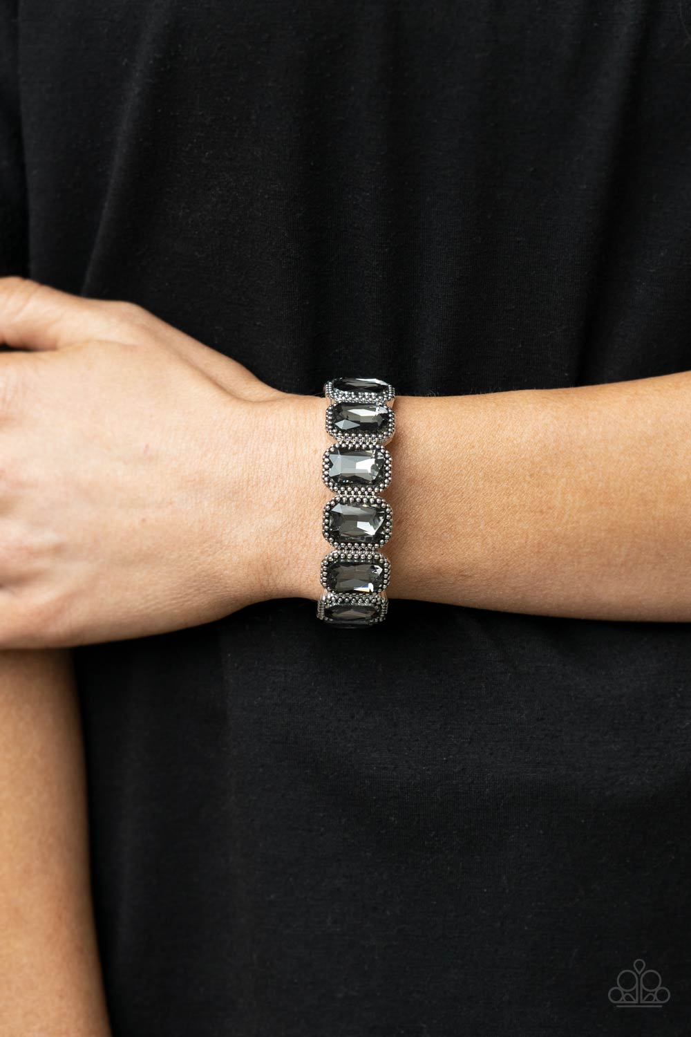 Paparazzi Studded Smolder - Silver Bracelet - A Finishing Touch Jewelry