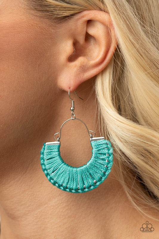 Paparazzi Threadbare Beauty - Blue Earrings - A Finishing Touch Jewelry