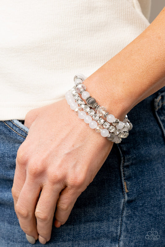 Paparazzi Ethereal Etiquette - White Bracelet - A Finishing Touch Jewelry