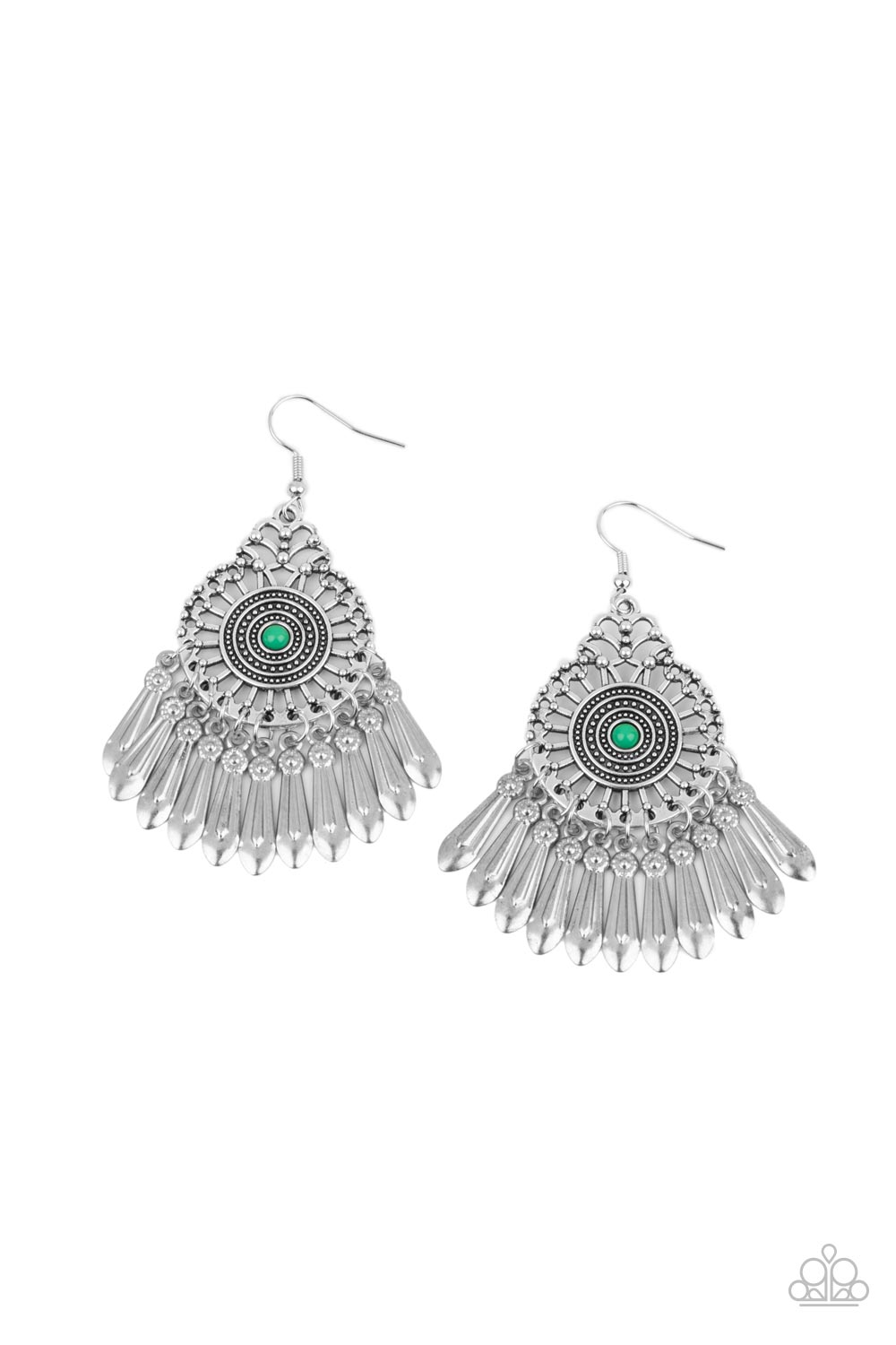 Paparazzi Dream a Little DREAMCATCHER - Green Earrings - A Finishing Touch Jewelry