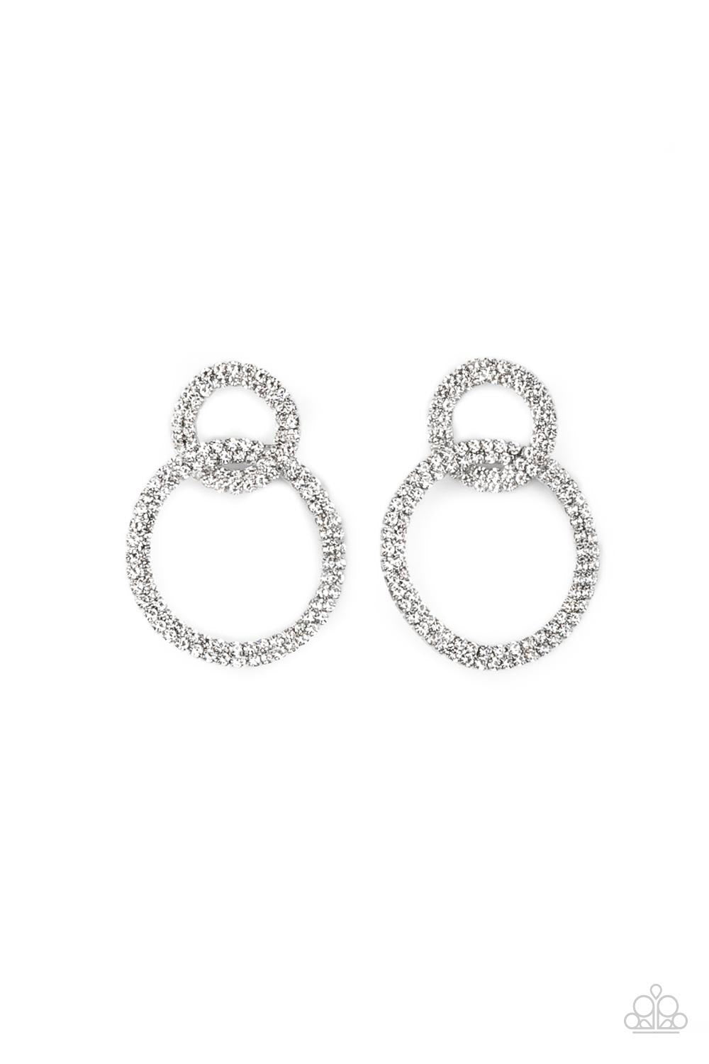Paparazzi Intensely Icy - Black Earrings - December 2021 Life Of The Party Exclusive - A Finishing Touch Jewelry
