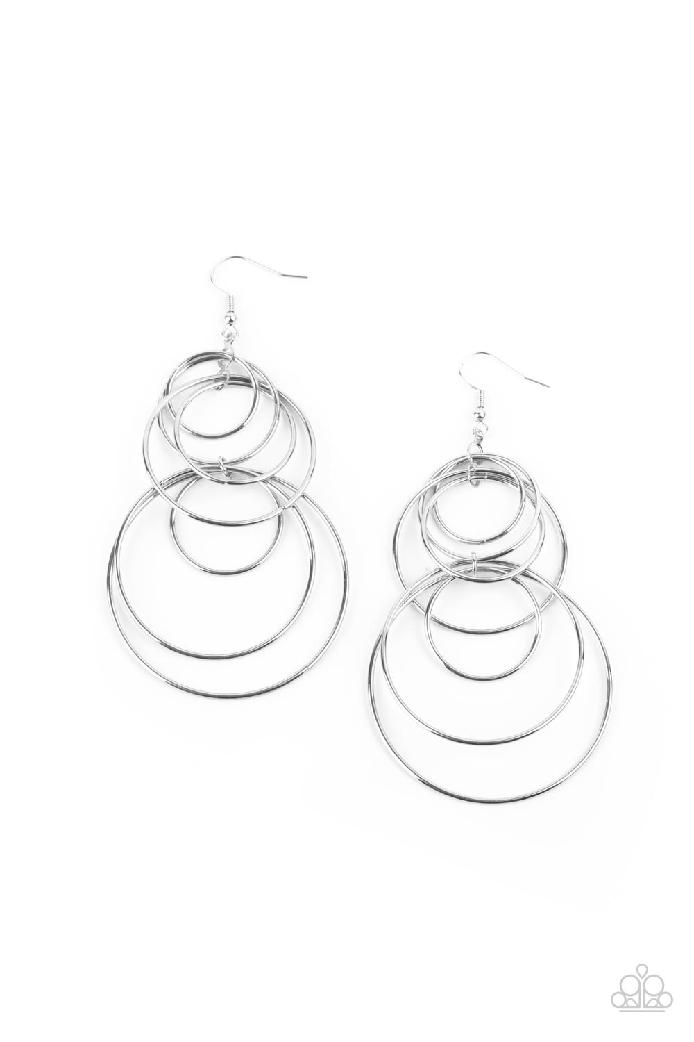 Paparazzi I Feel Dizzy - Silver Earrings - A Finishing Touch Jewelry