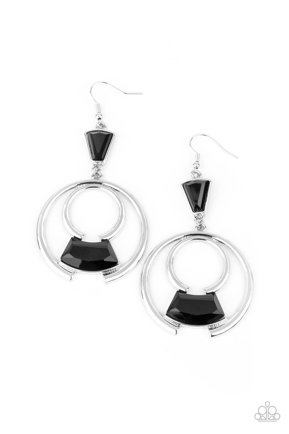 Paparazzi Deco Dancing - Black Earrings - A Finishing Touch Jewelry