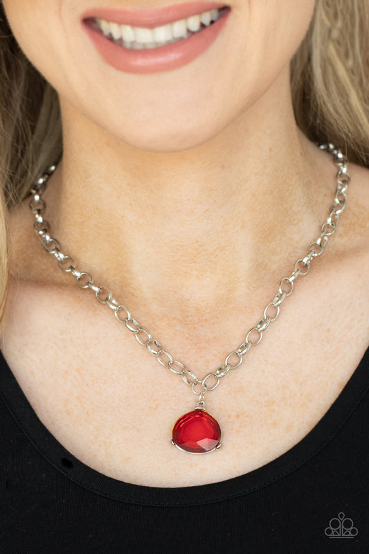 Paparazzi Gallery Gem - Red Necklace - A Finishing Touch Jewelry