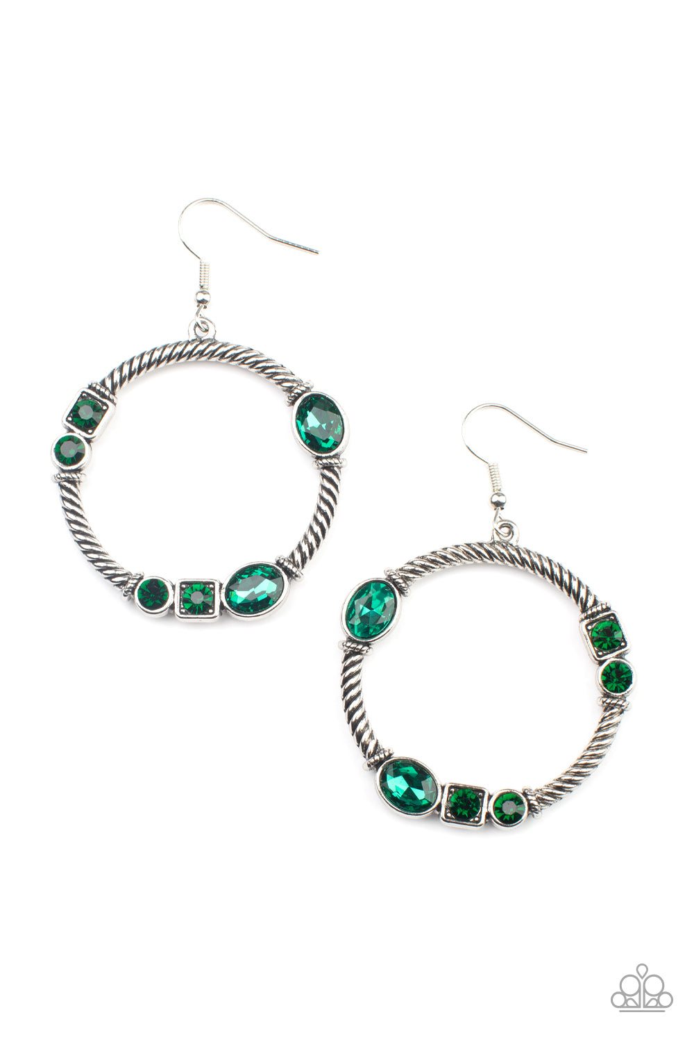 Paparazzi Glamorous Garland - Green Earrings - A Finishing Touch Jewelry