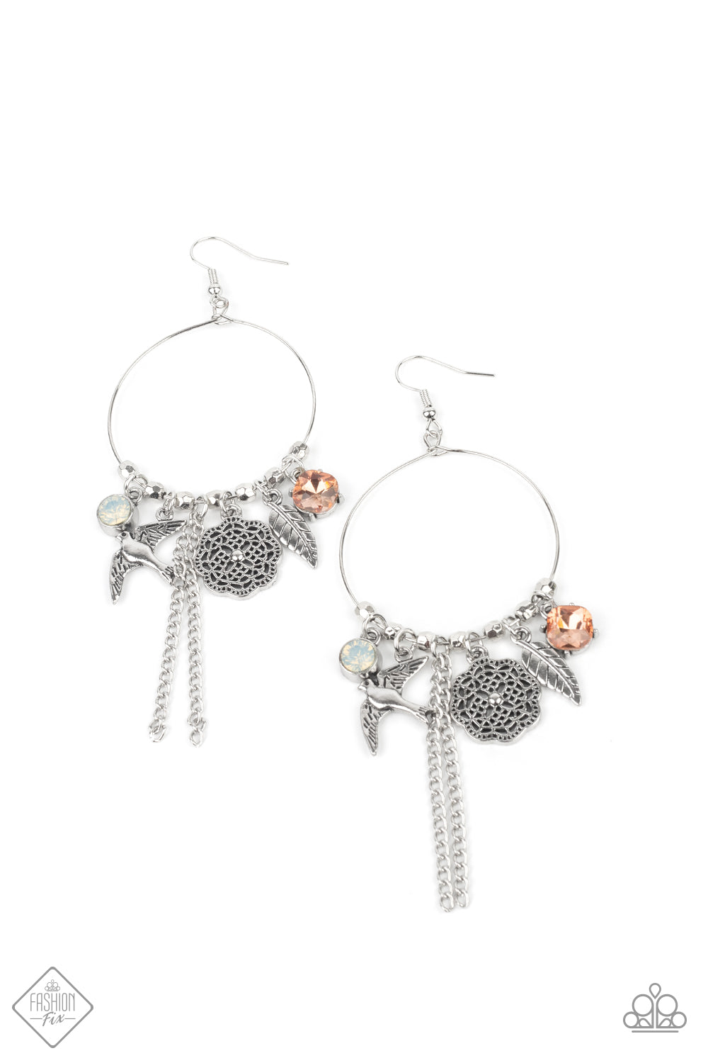 Paparazzi TWEET Dreams - White Fashion Fix Earrings - A Finishing Touch Jewelry