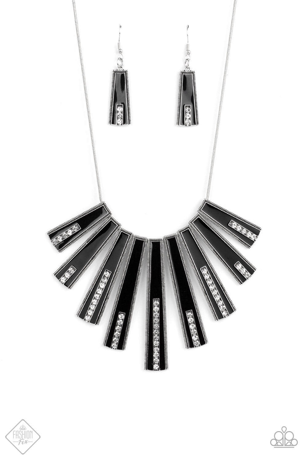 Paparazzi FAN-tastically Deco Fashion Fix - Black Necklace - A Finishing Touch Jewelry