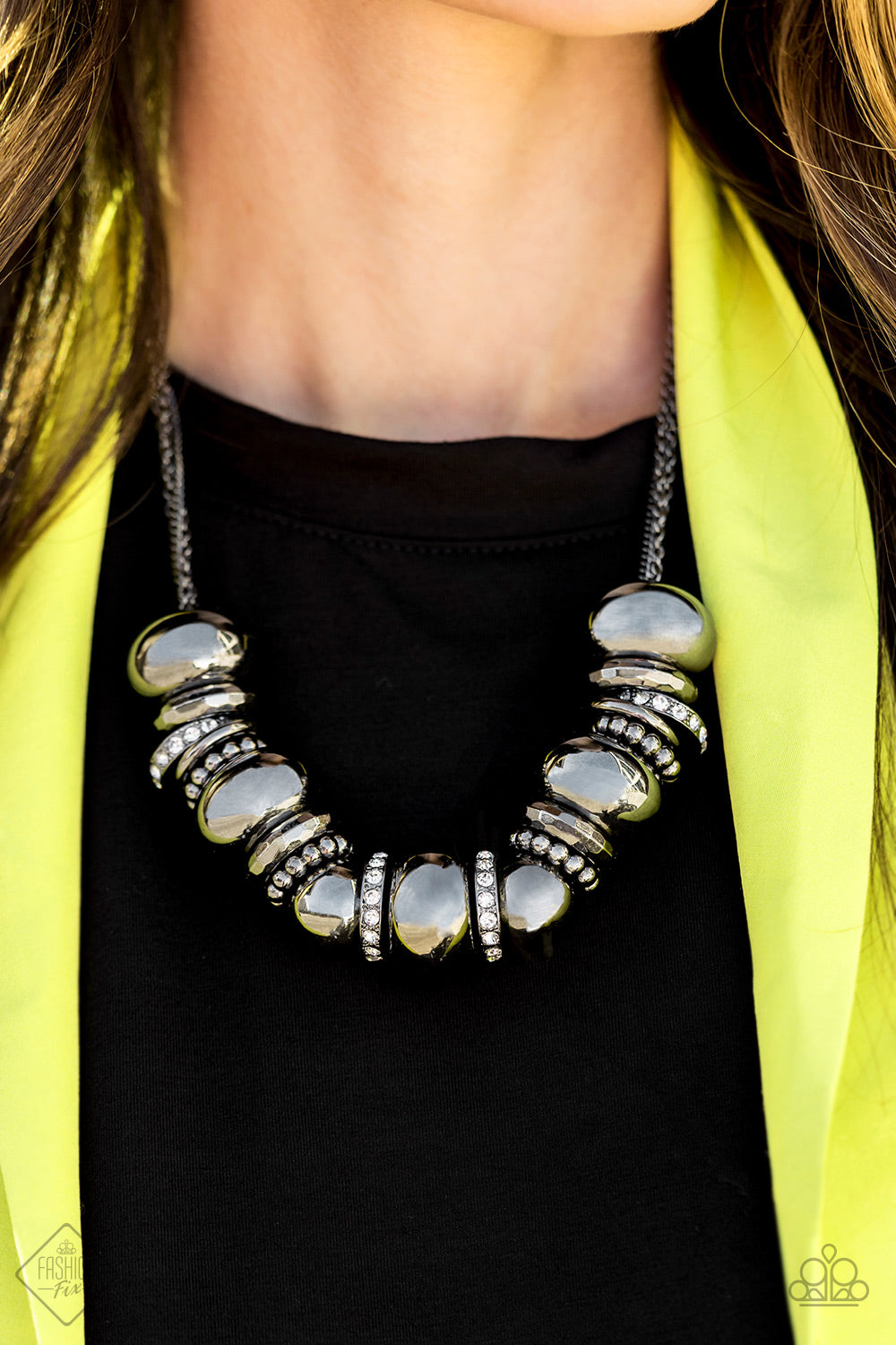 Paparazzi Only The Brave - Black - May 2020 Fashion Fix Necklace - A Finishing Touch